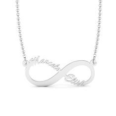Colar com o símbolo do infinito e personalizado com o nome do casal 