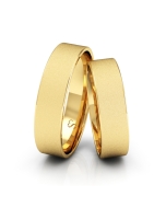 Alianças Casamento Linha Classic Ouro 5mm Quadrada Diamantada