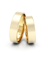 Alianças Casamento Linha Classic Ouro 5mm Quadrada Fosca