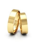 Alianças Casamento Linha Classic Ouro 5mm Quadrada Polida
