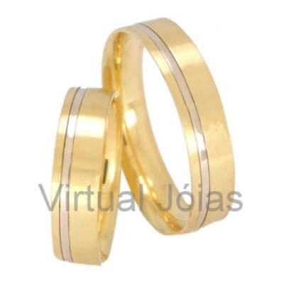 Alianças Casamento Ouro Polidas 5mm 10g