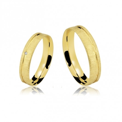 Alianças Casamento Ouro Foscas 5 mm 10g