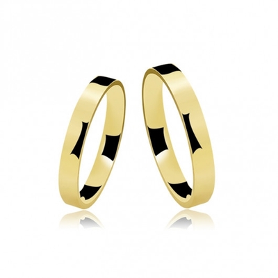 Alianças Casamento Ouro Polidas 3,5 mm 4g