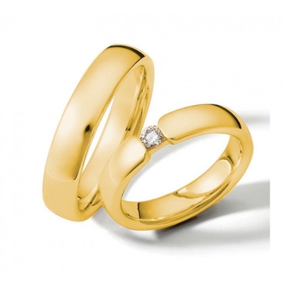 Alianças Casamento Ouro 18K Polidas 4mm 16g