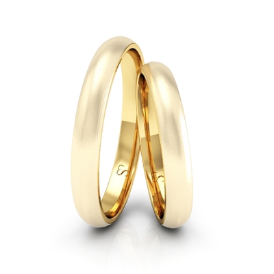 Alianças Casamento Linha Classic Ouro 3mm Abaulada Fosca