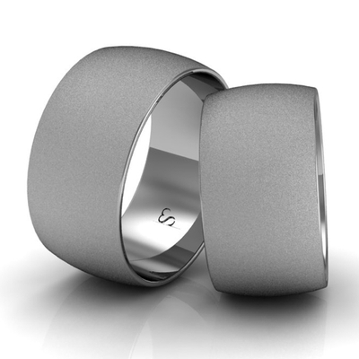 Alianças Casamento Linha Classic Ouro Branco 10mm Abaulada Diamantada