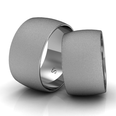 Alianças Casamento Linha Classic Ouro Branco 11mm Abaulada Diamantada