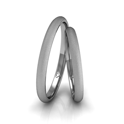 Alianças Casamento Linha Classic Ouro Branco 2mm Abaulada Diamantada