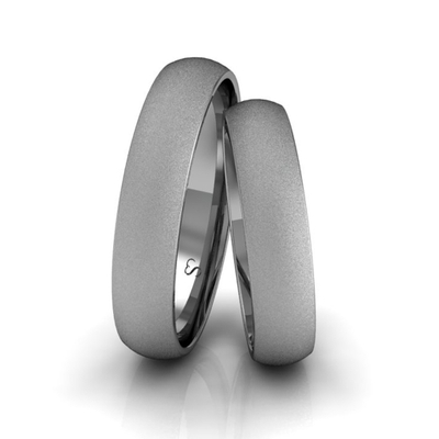 Alianças Casamento Linha Classic Ouro Branco 4mm Abaulada Diamantada
