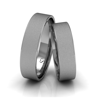 Alianças Casamento Linha Classic Ouro Branco 5mm Quadrada Diamantada