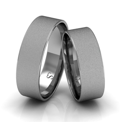Alianças Casamento Linha Classic Ouro Branco 6mm Quadrada Diamantada