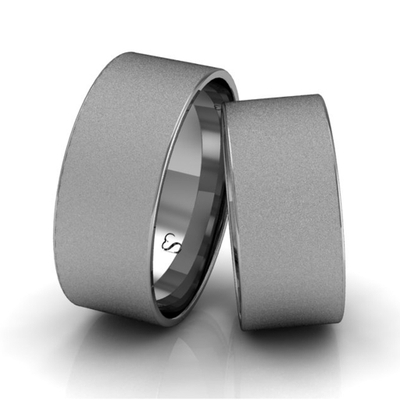 Alianças Casamento Linha Classic Ouro Branco 8mm Quadrada Diamantada