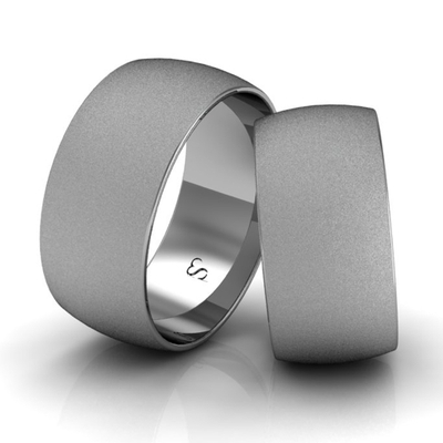 Alianças Casamento Linha Classic Ouro Branco 9mm Abaulada Diamantada