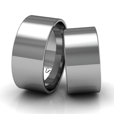 Alianças Casamento Linha Classic Ouro Branco 9mm Quadrada Polida