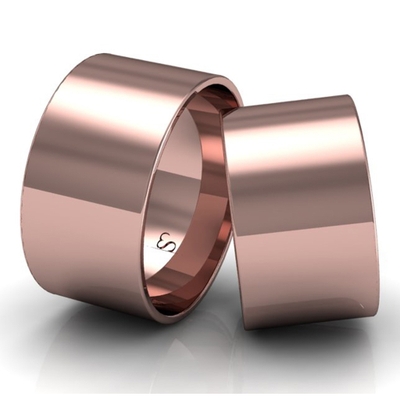 Alianças Casamento Linha Classic Ouro Rosê 11mm Quadrada Polida