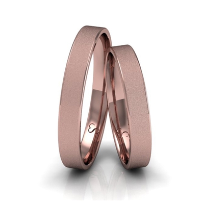 Alianças Casamento Linha Classic Ouro Rosê 3mm Quadrada Diamantada