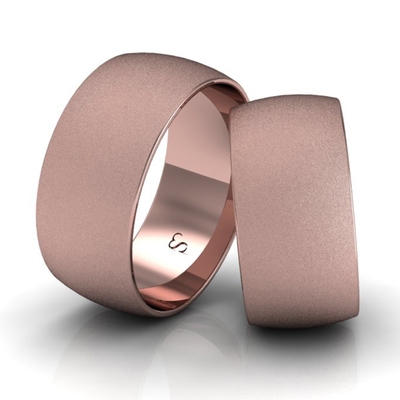 Alianças Casamento Linha Classic Ouro Rosê 9mm Abaulada Diamantada