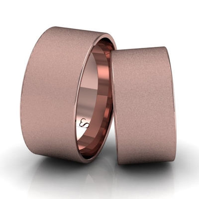 Alianças Casamento Linha Classic Ouro Rosê 9mm Quadrada Diamantada