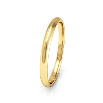 Aliança Casamento Ouro 10K  2mm Abaulada