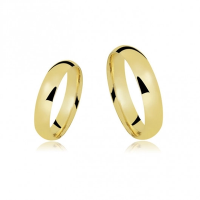 Alianças Casamento Ouro Abauladas Polidas 5mm 11g