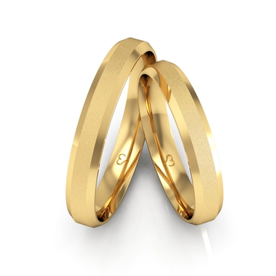 Alianças Casamento Ouro Cantos Chanfrados 3,5mm