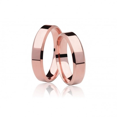 Alianças Casamento Ouro Rosê Polida 5mm 11g