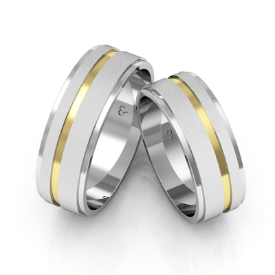 Alianças Compromisso Ouro E Prata Diamantadas 7mm 14g