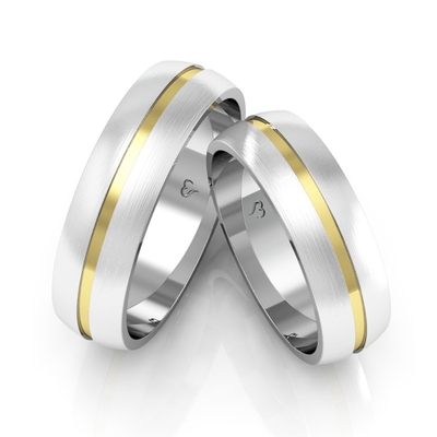 Alianças Compromisso Ouro E Prata Foscas 6mm 12g