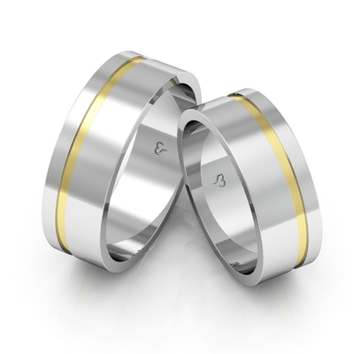 Alianças Compromisso Ouro E Prata Polidas 7,5mm 14g