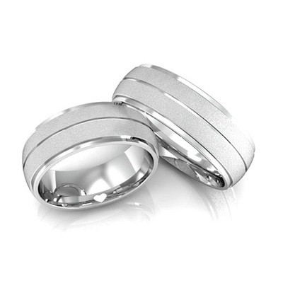 Alianças Compromisso Prata Diamantadas 7,5mm 12g