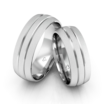 Alianças Compromisso Prata Diamantadas 7mm 12g com Friso