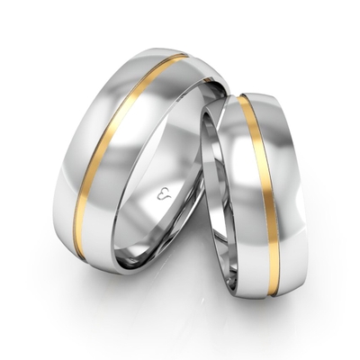 Alianças Compromisso Ouro E Prata Polidas 7mm 14g