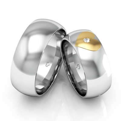 Alianças Compromisso Ouro E Prata Polidas 8mm 15g