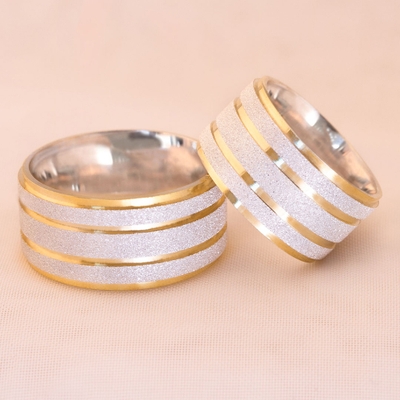 Alianças Namoro Loveways 11mm Quadradas Diamantadas
