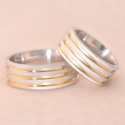 Alianças Namoro Loveways 8mm Quadradas Foscas