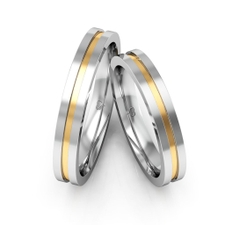 Alianças Namoro Ouro E Prata Polidas 3,5mm 8g