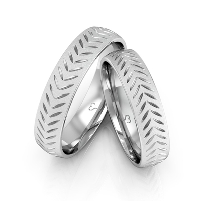Alianças Namoro Prata Diamantadas 5mm 10g com Desenho
