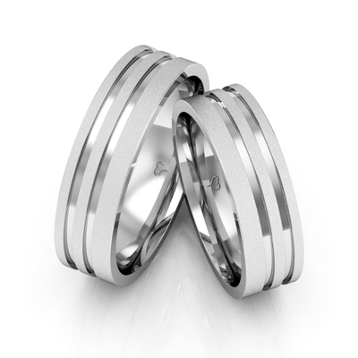 Alianças Namoro Prata Diamantadas 6mm 12g