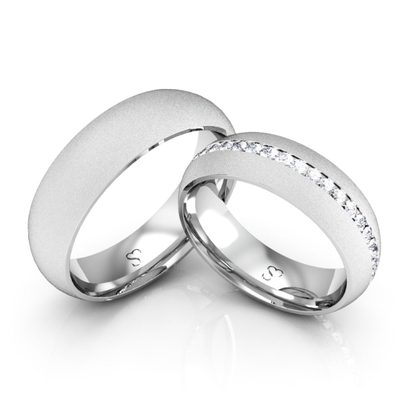 Alianças Namoro Prata Diamantadas Linha Carrê