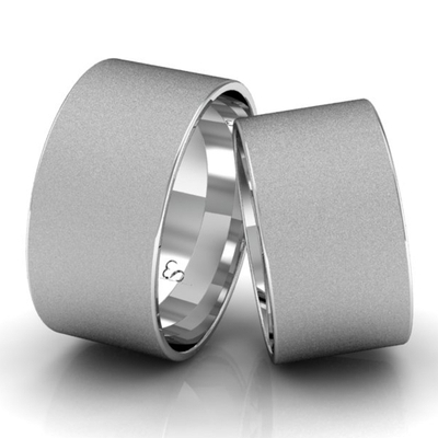 Alianças Namoro Prata Linha Classic 10mm Quadrada Diamantada