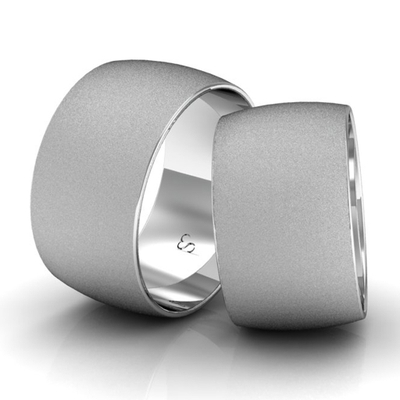 Alianças Namoro Prata Linha Classic 11mm Abaulada Diamantada