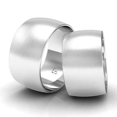 Alianças Namoro Prata Linha Classic 11mm Abaulada Fosca