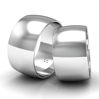 Alianças Namoro Prata Linha Classic 11mm Abaulada Polida