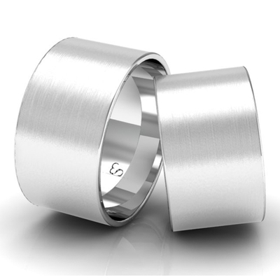 Alianças Namoro Prata Linha Classic 11mm Quadrada Fosca