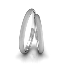 Alianças Namoro Prata Linha Classic 2mm Abaulada Diamantada