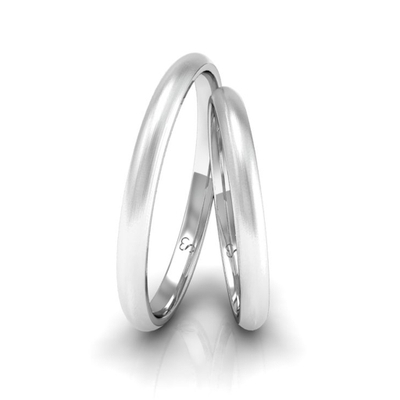 Alianças Namoro Prata Linha Classic 2mm Abaulada Fosca