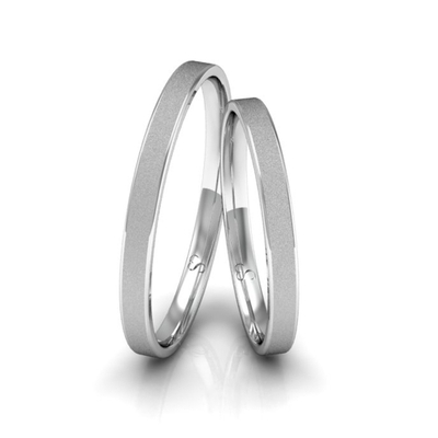 Alianças Namoro Prata Linha Classic 2mm Quadrada Diamantada