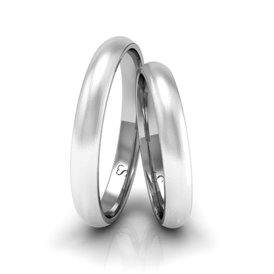 Alianças Namoro Prata Linha Classic 3mm Abaulada Fosca