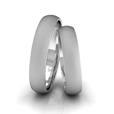 Alianças Namoro Prata Linha Classic 4mm Abaulada Diamantada
