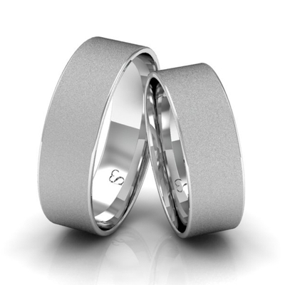 Alianças Namoro Prata Linha Classic 6mm Quadrada Diamantada